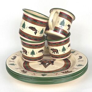 Lodge Midwest of Cannon Falls Imports Enamalware, 4 cups and plates